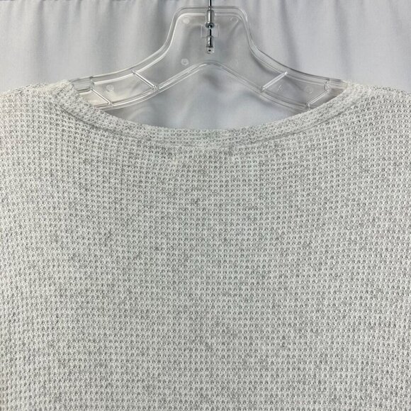 Stevie Hender Womens Ivory Gray Long Ruffle Sleeve Pullover Thermal Size Small - Picture 4 of 9